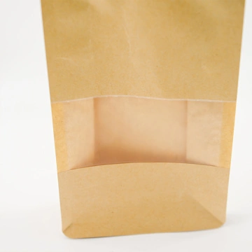 Window kraft paper resealable pouch