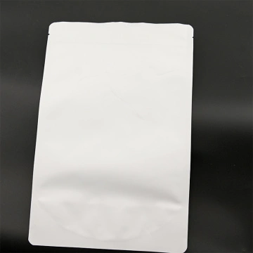 White stand up pouch for snack packing