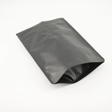 Matte Black Coffee Pouch With Zipper